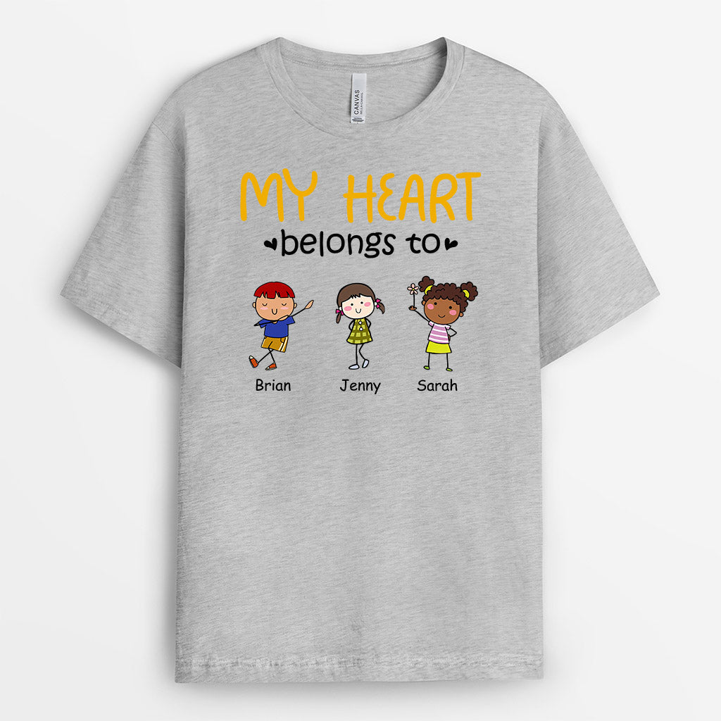 Personalized All My Heart Belongs To T-shirt