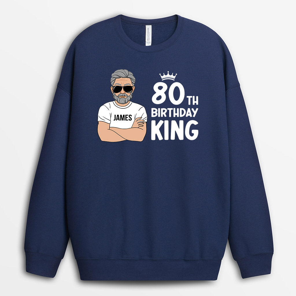 Personalized Happy 80th Birthday King Sweatshirt