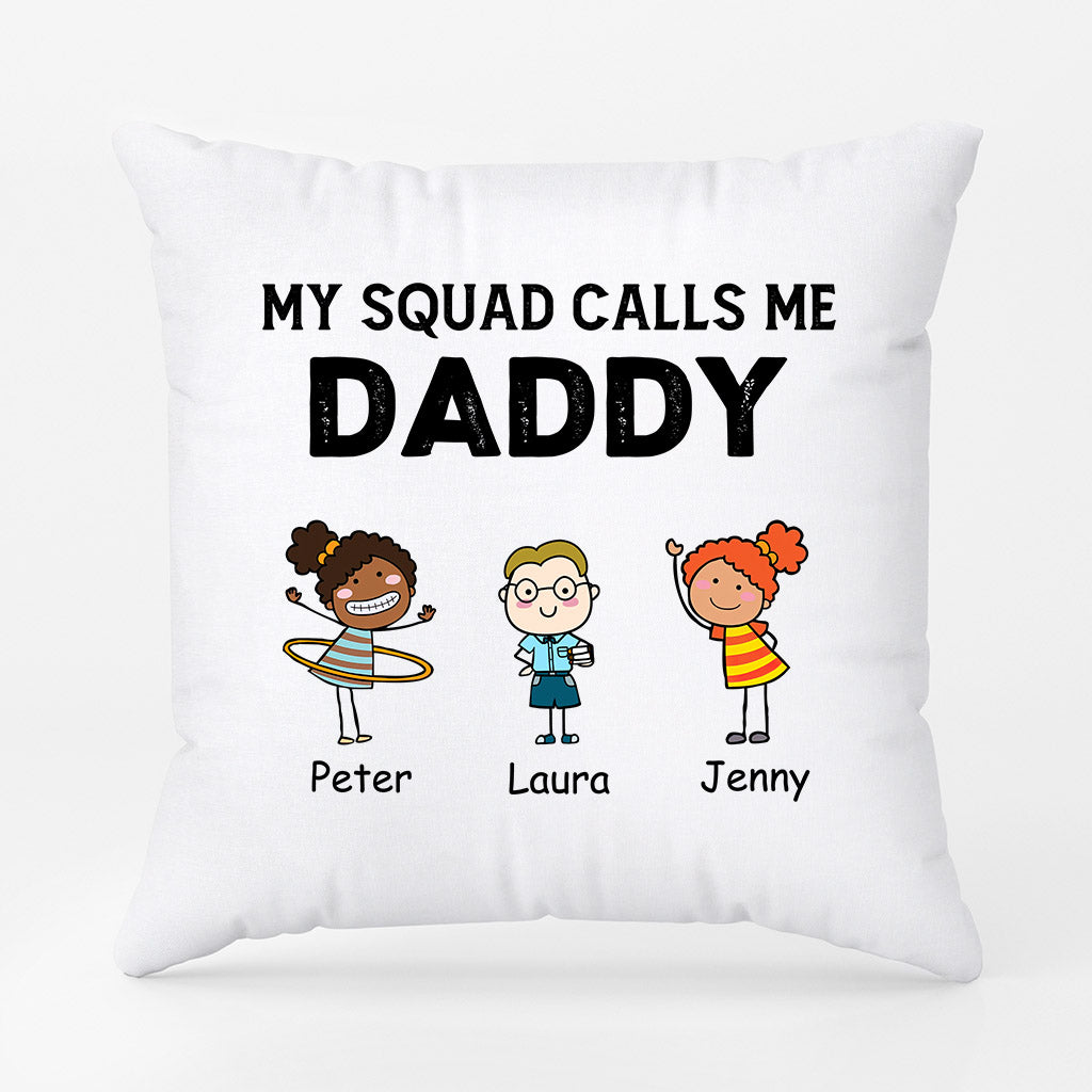 Personalized My Cute Squad Calls Me Daddy/Grandpa Pillow