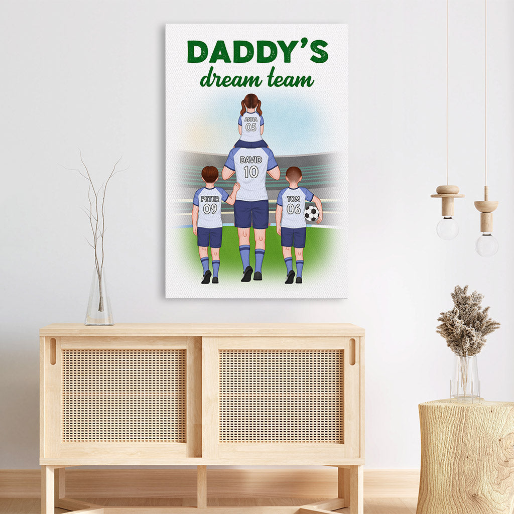 Personalized Daddy Soccer Special Dream Team Canvas
