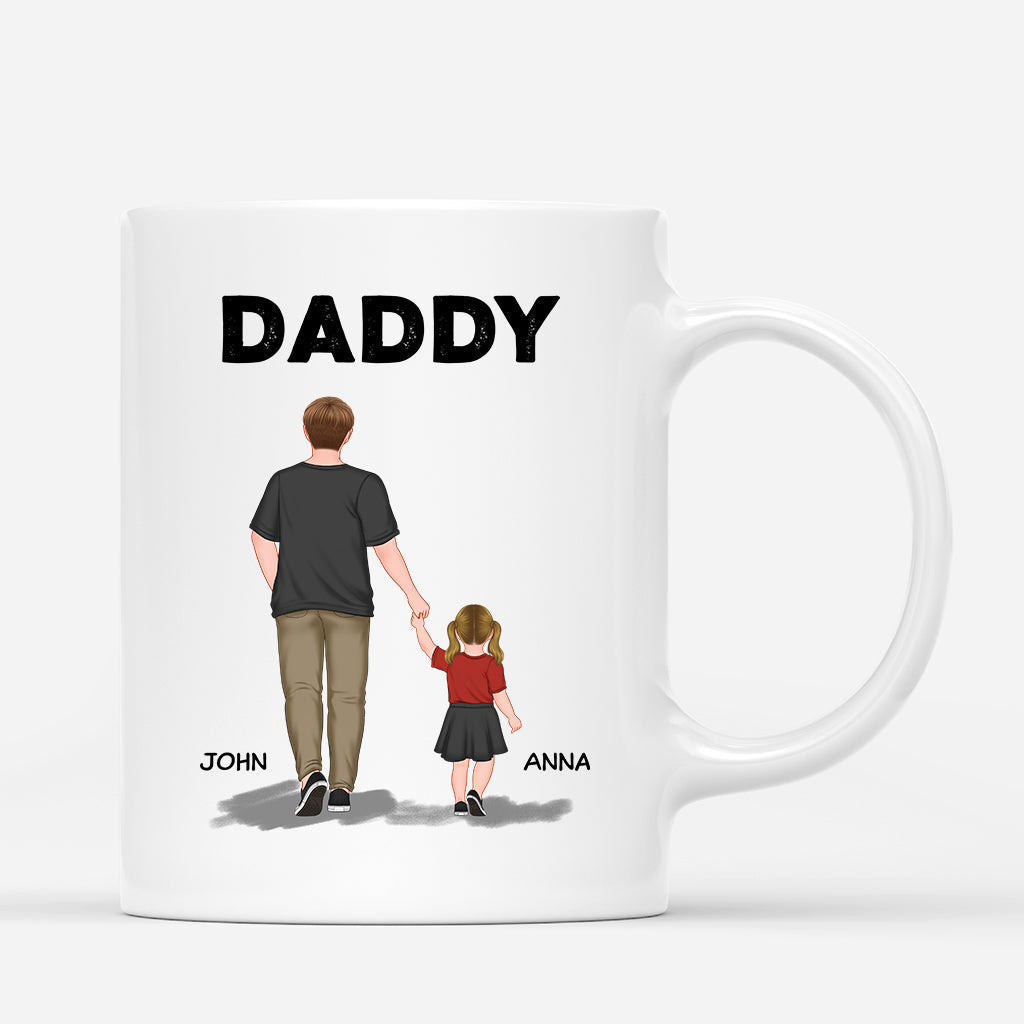 Personalized Daddy And Kids Walking Mug
