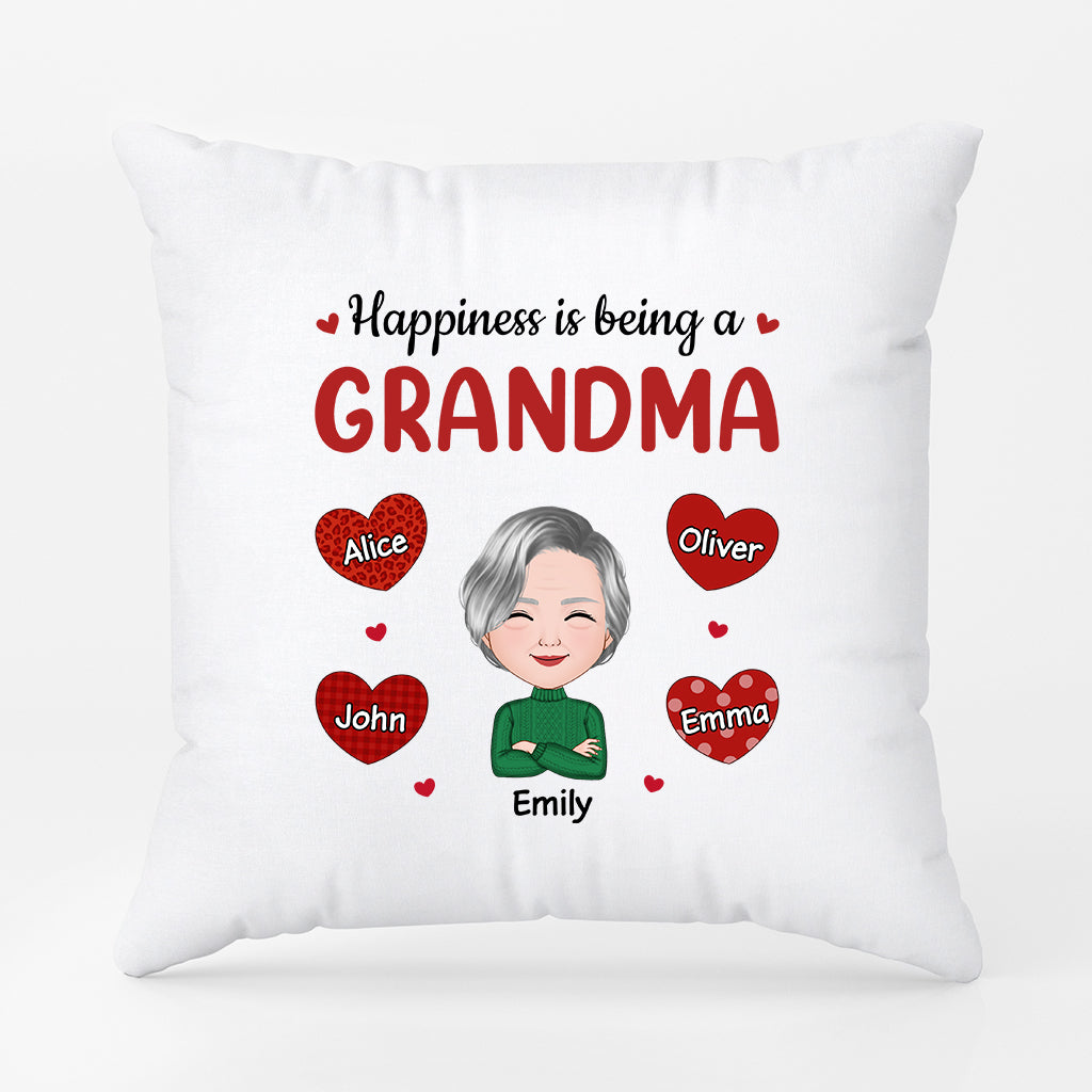 Personalized Happiness Is Being Your Mommy/Grandma Pillow