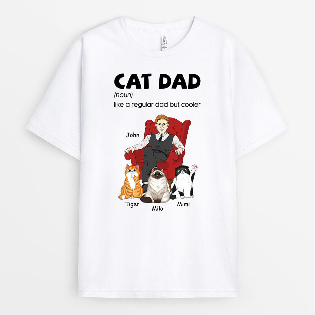 Personalized A Regular Dad But Cooler Cat Dad T-shirt