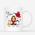 Cat Mom With Heart Balloons - Personalized Cat Mom Coffee Mug