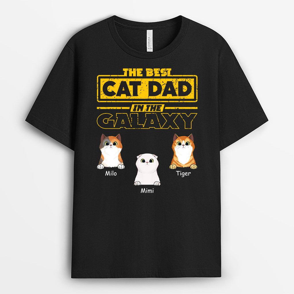 The Best Cat Mom Dad In The Galaxy - Personalized Cat Tees For Humans