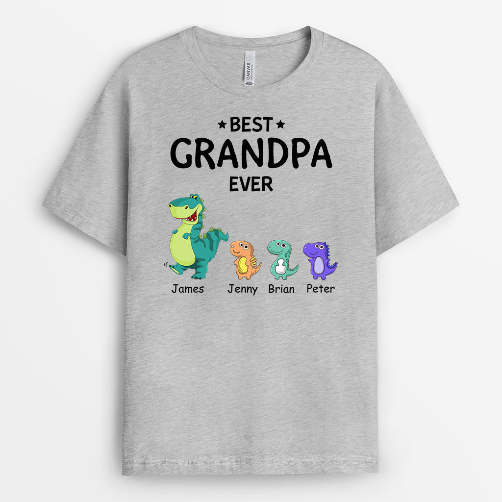 Personalized Best Daddy Grandpa Ever With Dinosaurs T-shirt
