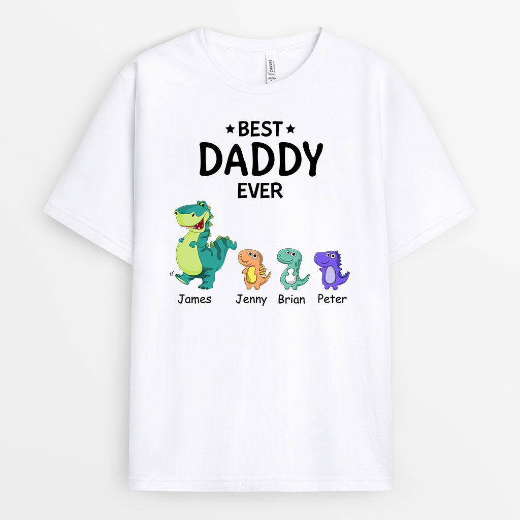 Personalized Best Daddy Grandpa Ever With Dinosaurs T-shirt