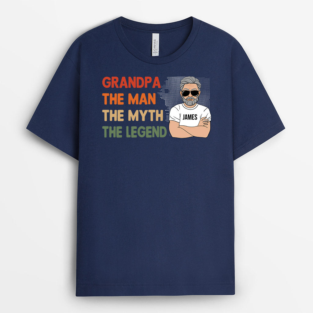 Personalized Papa Grandpa The Great Man The Myth The Legend T-shirt