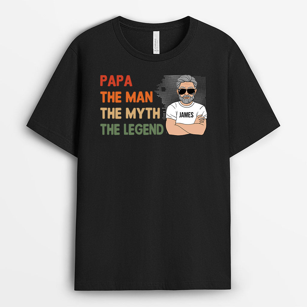 Personalized Papa Grandpa The Great Man The Myth The Legend T-shirt