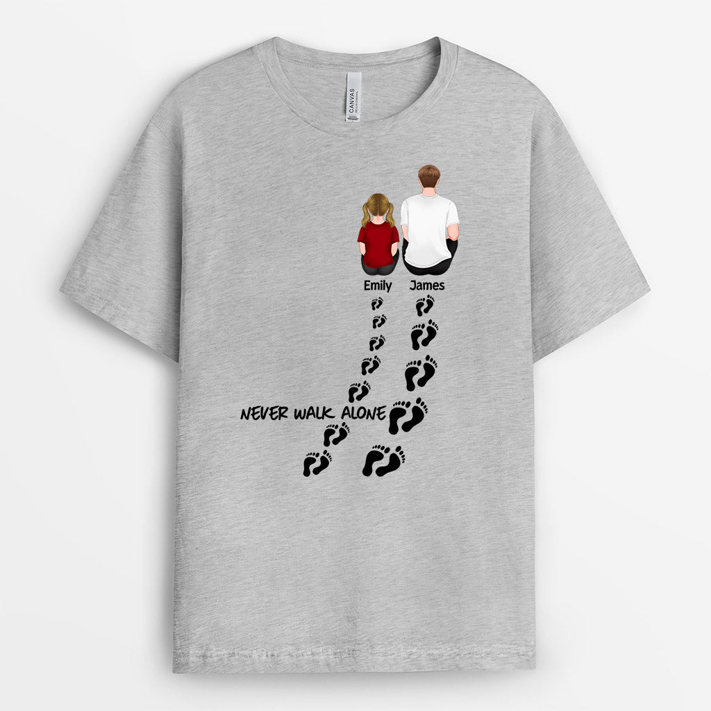Personalized We Never Walk Alone When I Have Dad/Grandpa T-shirt