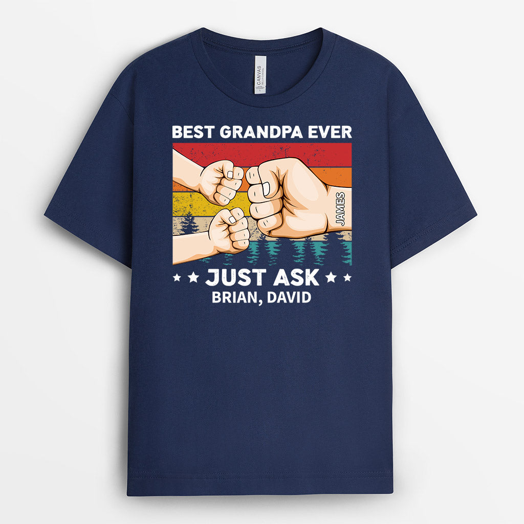 Personalized Best Dad Grandpa Ever Just Ask My Kids T-shirt