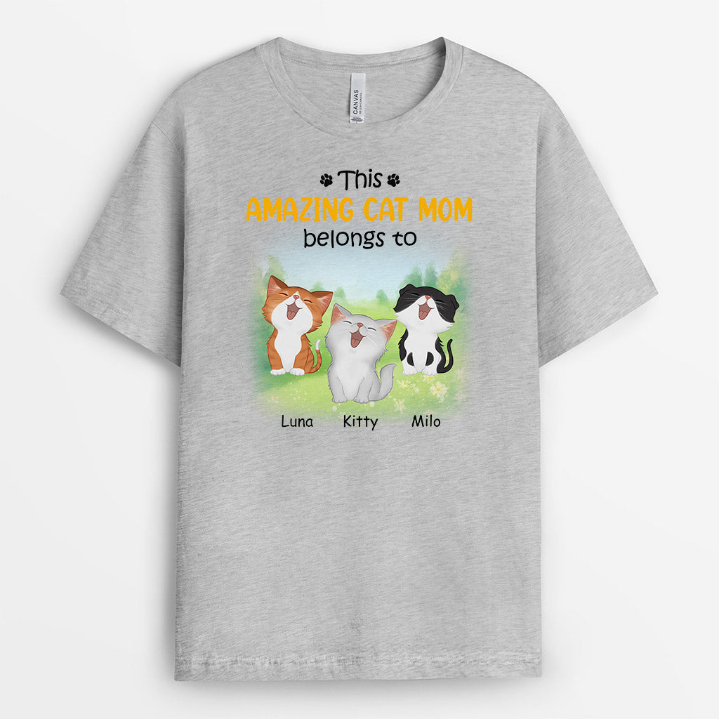 This Amazing Cat Mom Belongs To - Personalized Shirts With Kittens