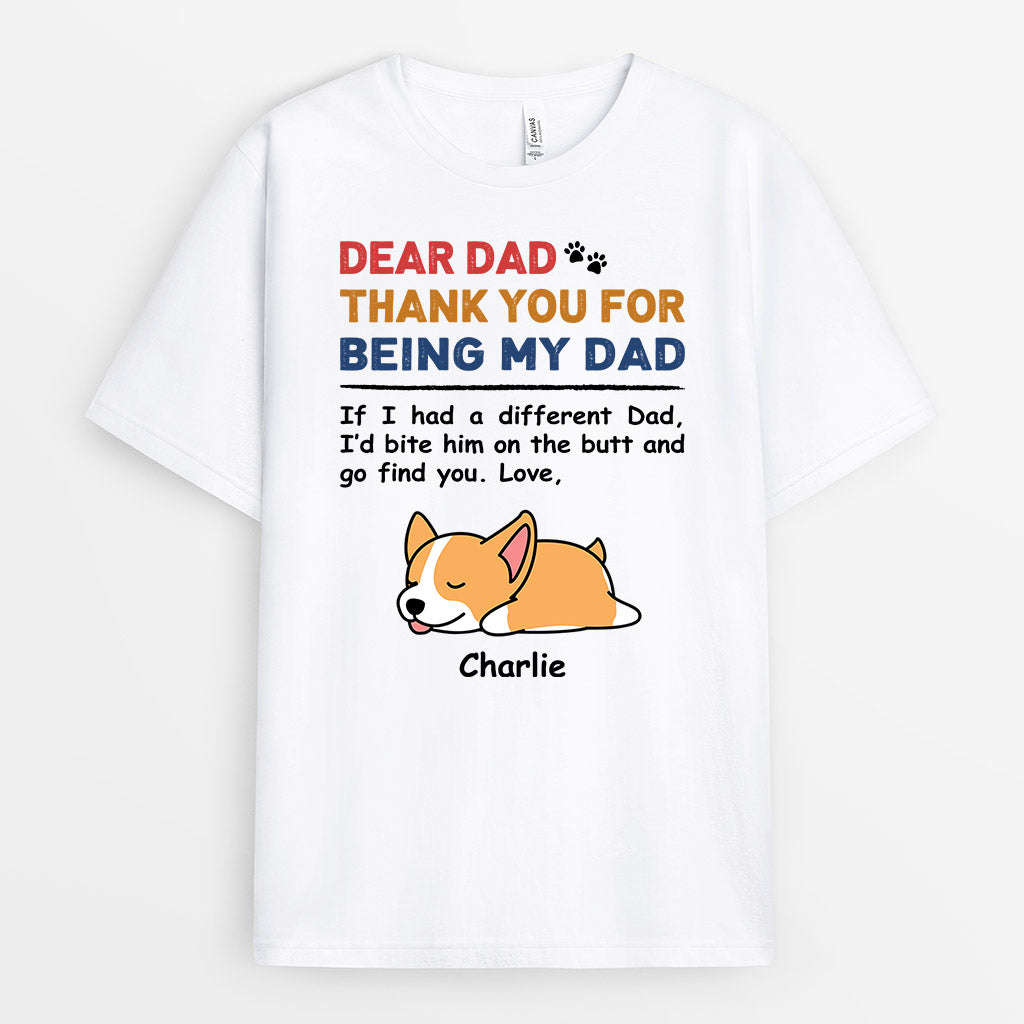 Dear Mom/Dad Thank You For - Personalized Dog T-shirts for Human