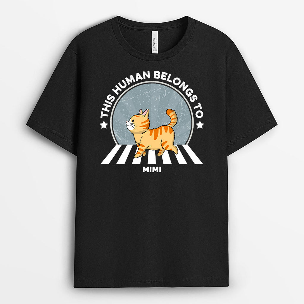 This Great Human Belongs To Cat T-shirt - Custom Cat Lover Gifts