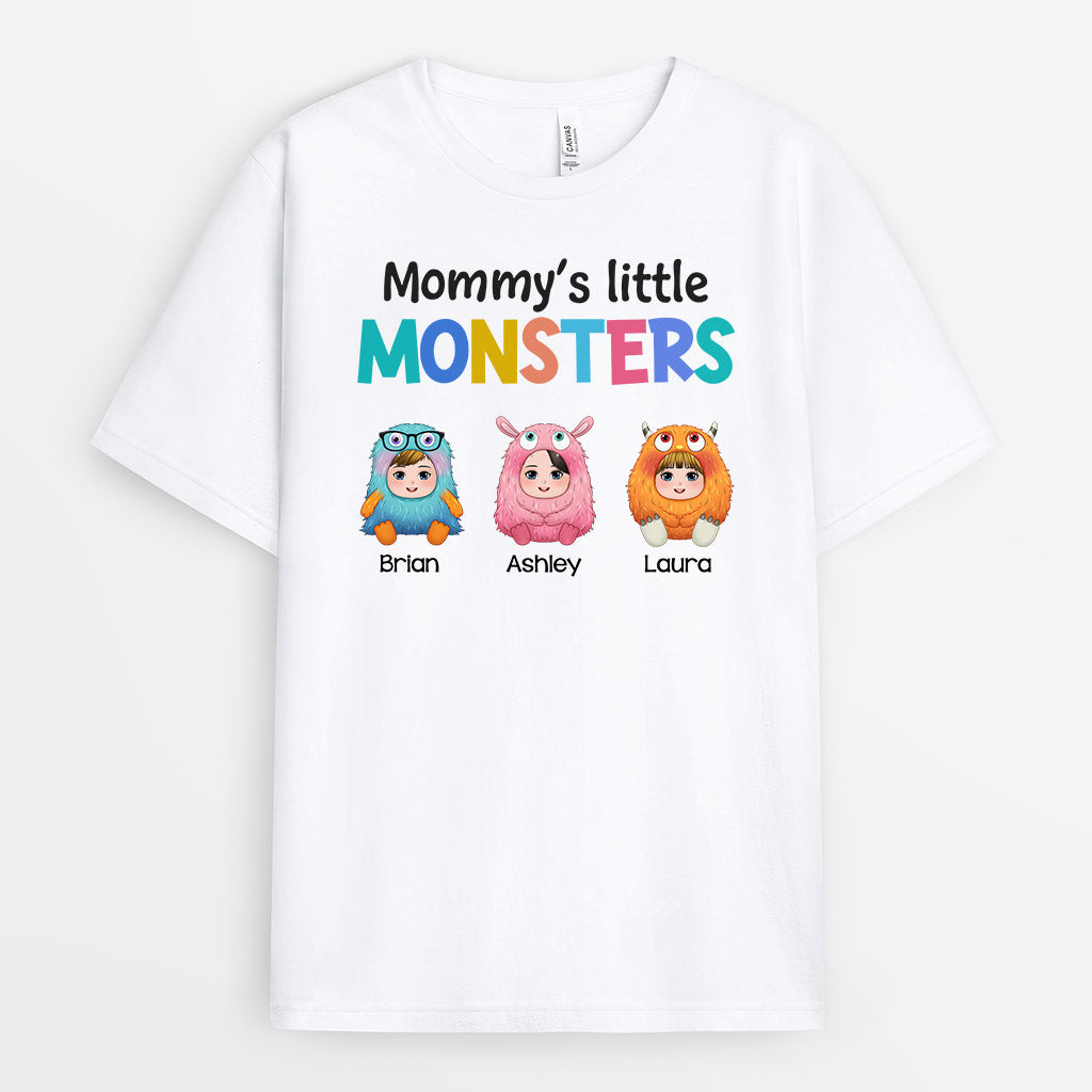 Personalized Mommy/Grandma Very Cute Little Monsters T-shirt