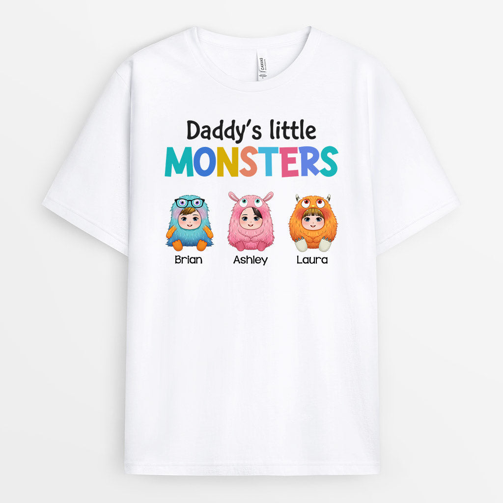 Personalized Grandpa/Daddy Little Adorable Monsters T-shirt