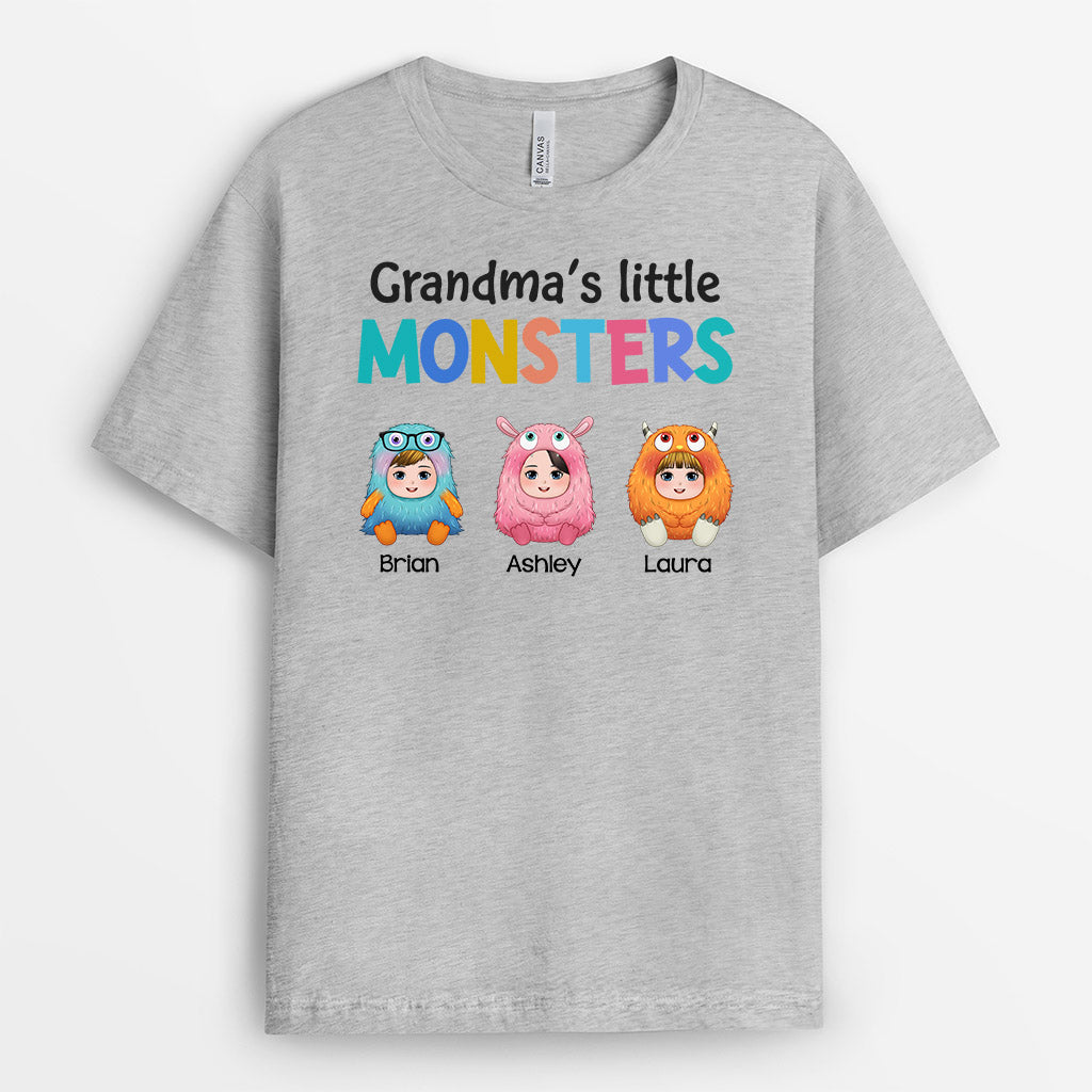 Personalized Mommy/Grandma Very Cute Little Monsters T-shirt