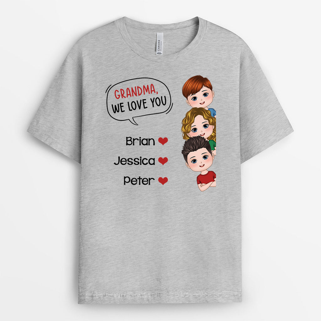 Personalized Mommy Grandma We Love You So Much T-shirt