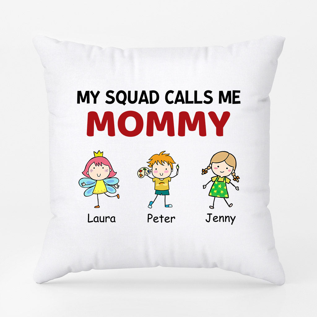 Personalized My Lovely Squad Calls Me Mommy/Grandma Pillow
