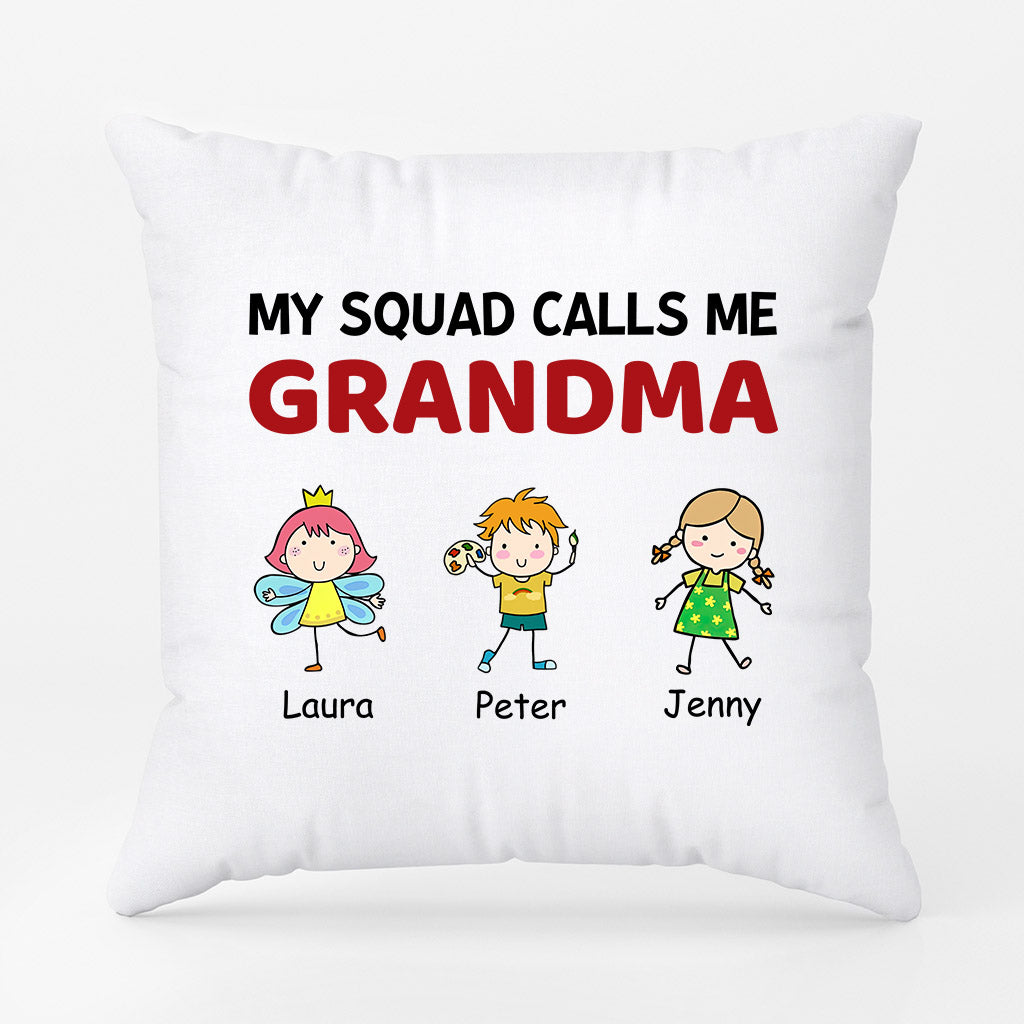 Personalized My Lovely Squad Calls Me Mommy/Grandma Pillow