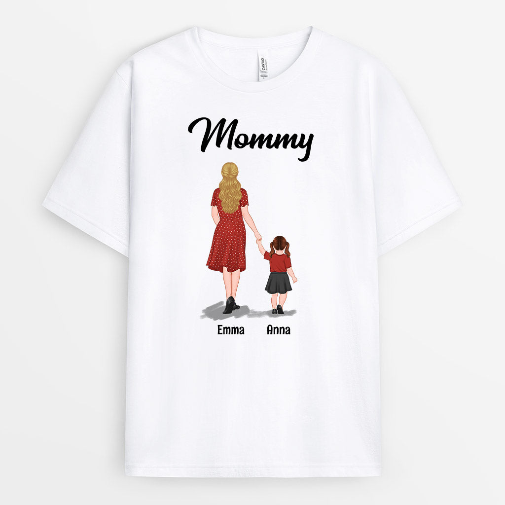 Personalized Mommy/Grandma Walking With Kid T-shirt