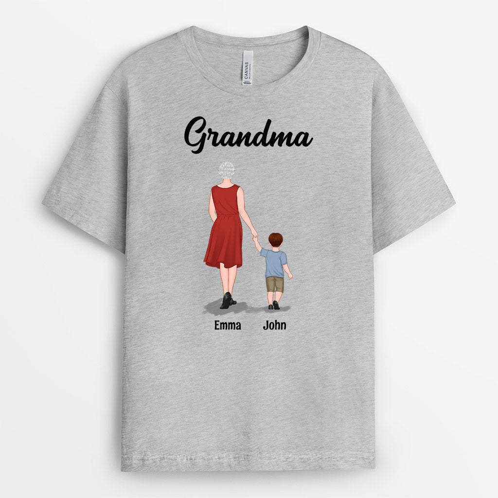 Personalized Mommy/Grandma Walking With Kid T-shirt