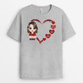 Personalized Mommy/Grandma With Beautiful Red Hearts T-shirt