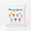 Personalized Mommy/Grandma Garden With Beautiful Flowers Pillow