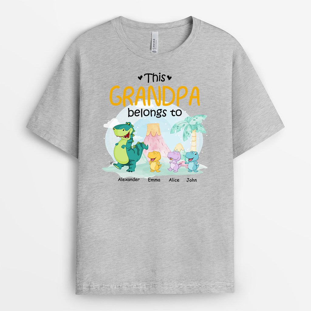 Personalized This Awesome Dinosaurs Grandpa/Daddy Truly Belongs To T-shirt