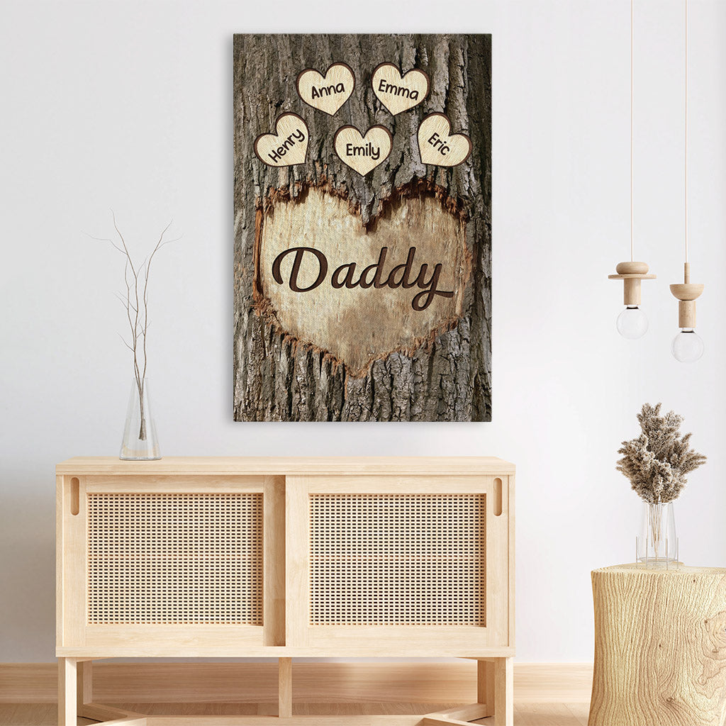 Personalized Mommy/Grandma Sweet Little Hearts On Trunk Canvas