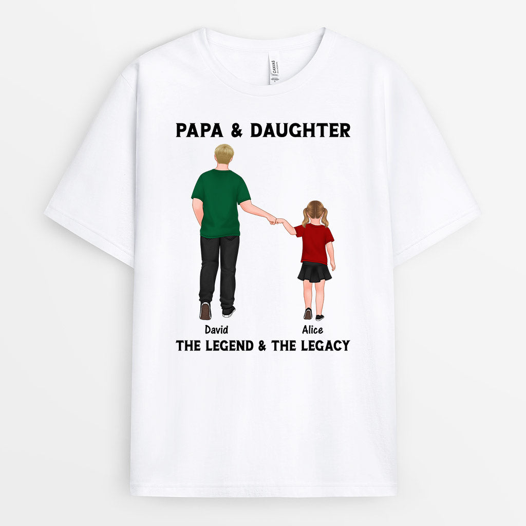 Personalized Papa With Daughter/Son The Legend And The Legacy T-shirt