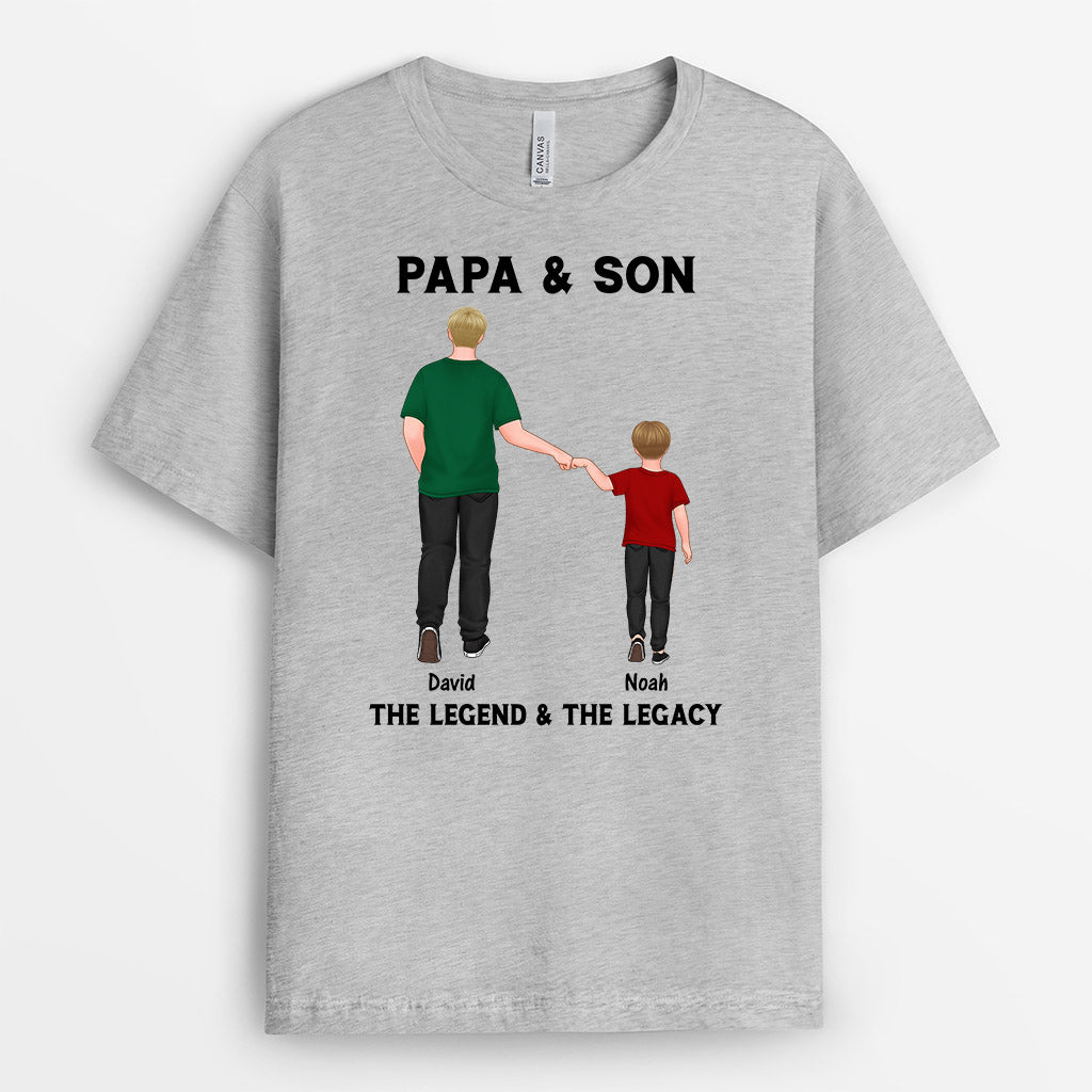 Personalized Papa With Daughter/Son The Legend And The Legacy T-shirt
