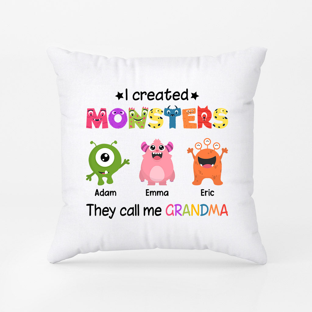 Personalized I Create These Monsters And They Call Me Mom/Grandma Pillow
