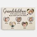 Grandchildren Fill A Place In Your Heart Canvas - Custom Family Gift