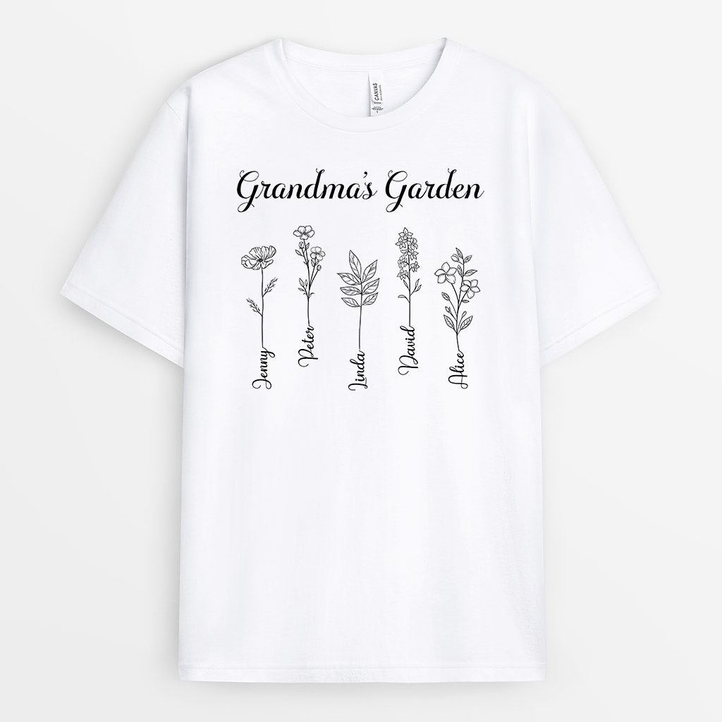Personalized Mommy/Grandma Simple But Beautiful Garden T-shirt