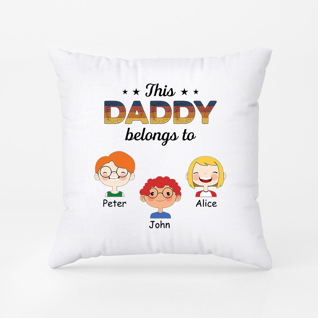 Personalized This Superhero Daddy/Grandpa All Belongs To Pillow