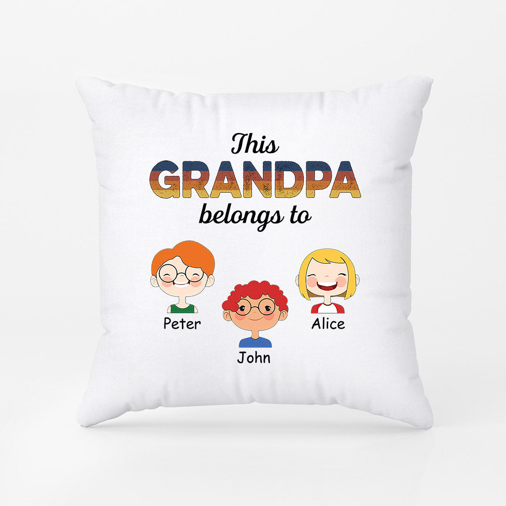 Personalized This Superhero Daddy/Grandpa All Belongs To Pillow