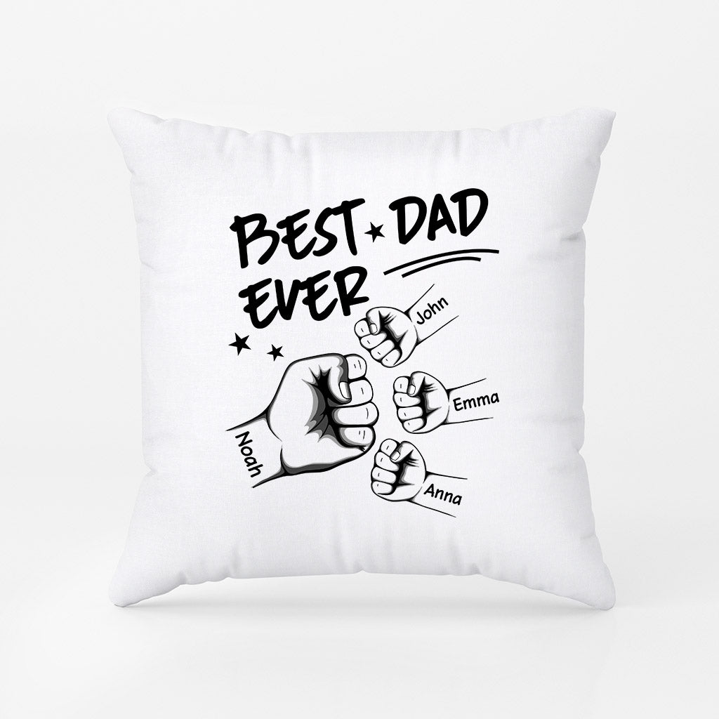 Personalized The Best Dad/Grandpa Ever With Fist Bump Pillow