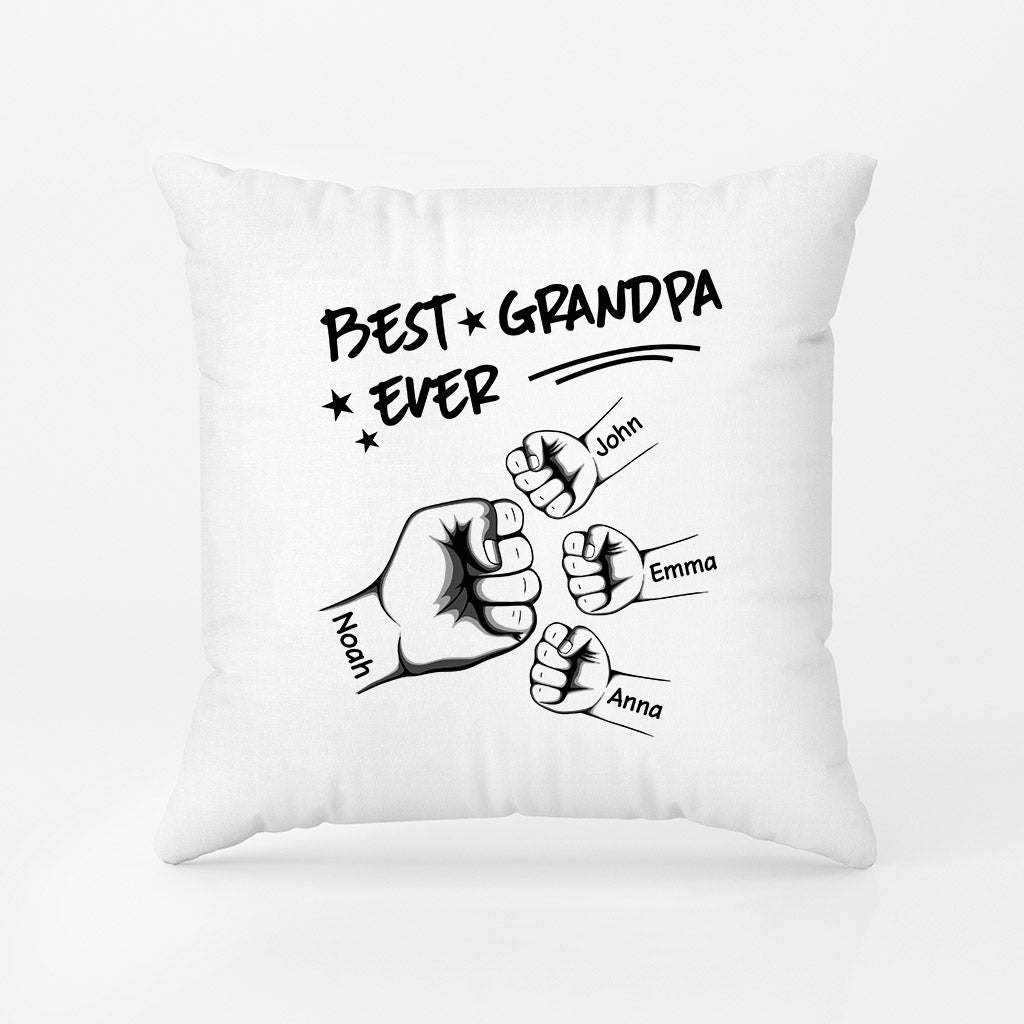 Personalized The Best Dad/Grandpa Ever With Fist Bump Pillow