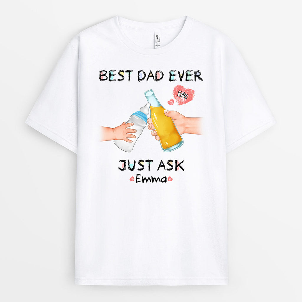 Best Dad/Grandpa Ever Let's Cheers T-shirt - Personalized Gift For Dad