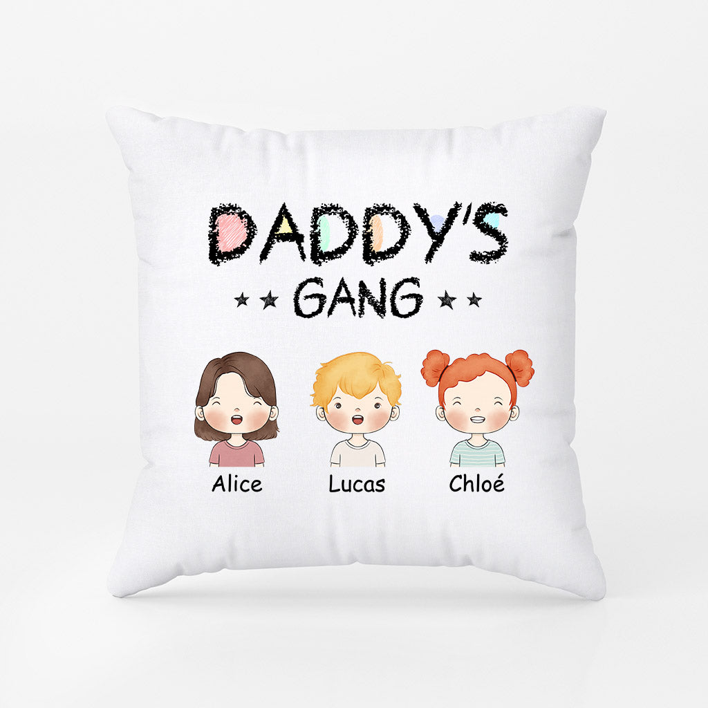 Personalized Daddy/Grandpa Little Cute Gang Pillow