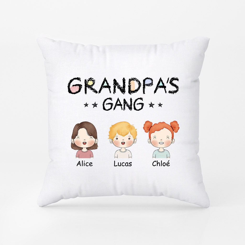Personalized Daddy/Grandpa Little Cute Gang Pillow