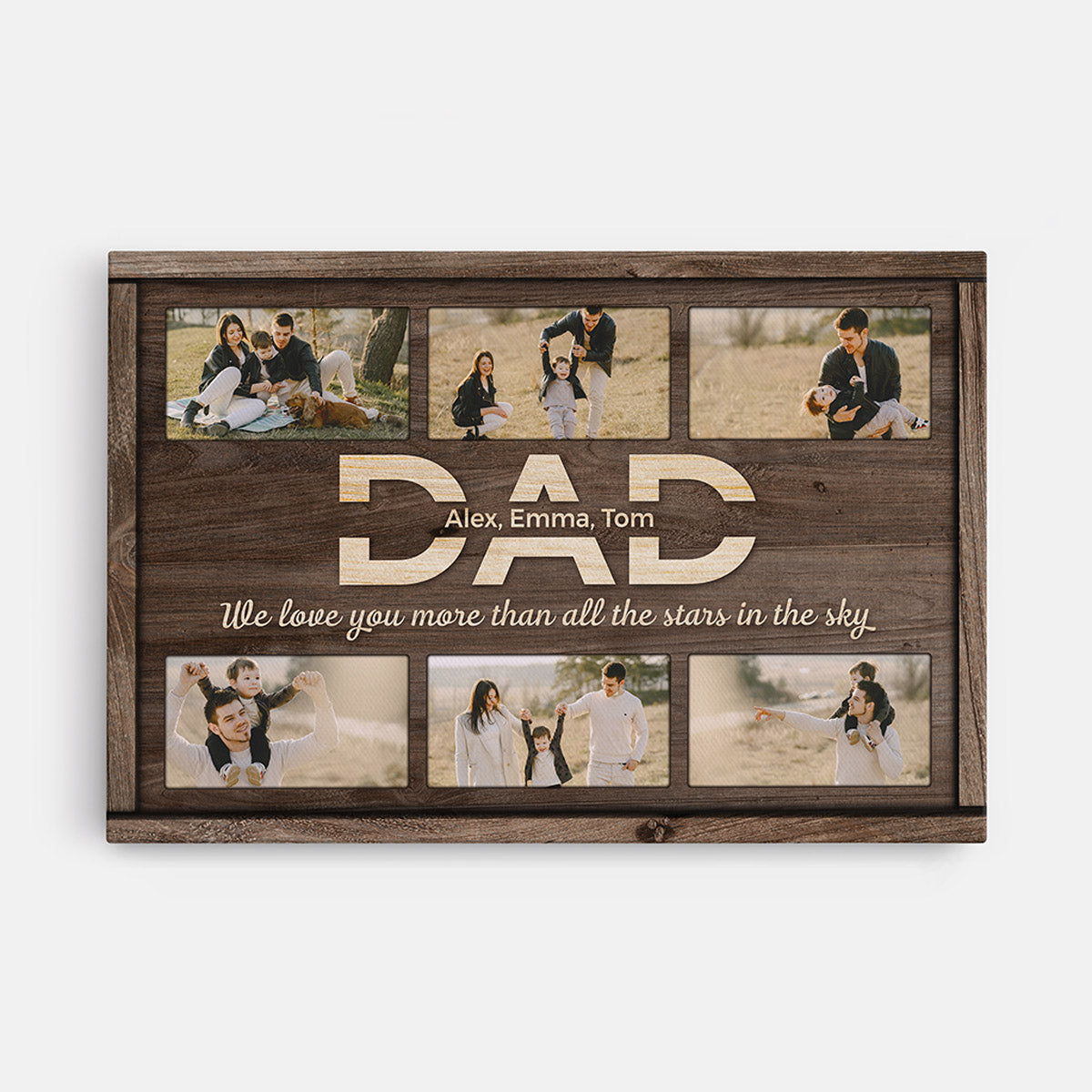 Dad/Mom We Love You More Than All Stars Canvas - Customized Family Gifts