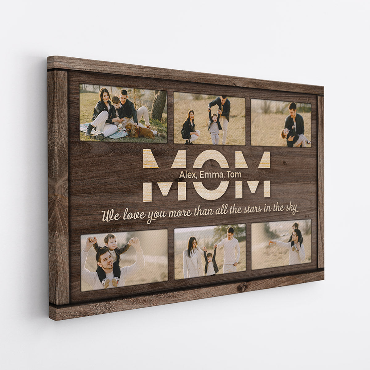 Dad/Mom We Love You More Than All Stars Canvas - Customized Family Gifts