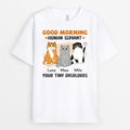 Personalized Good Morning Human Servant Your Overlords Here T-shirt