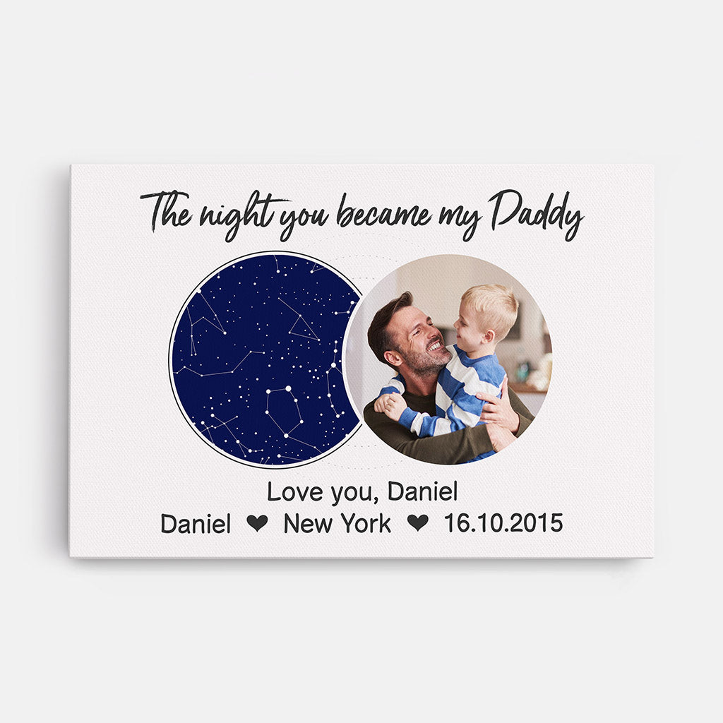 Personalized The Very Night You Became My Great Daddy Canvas