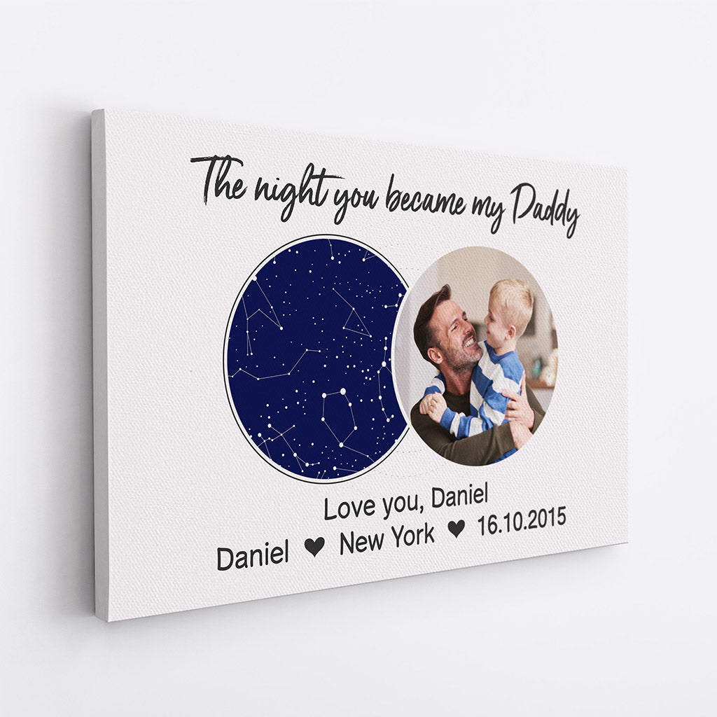 Personalized The Very Night You Became My Great Daddy Canvas