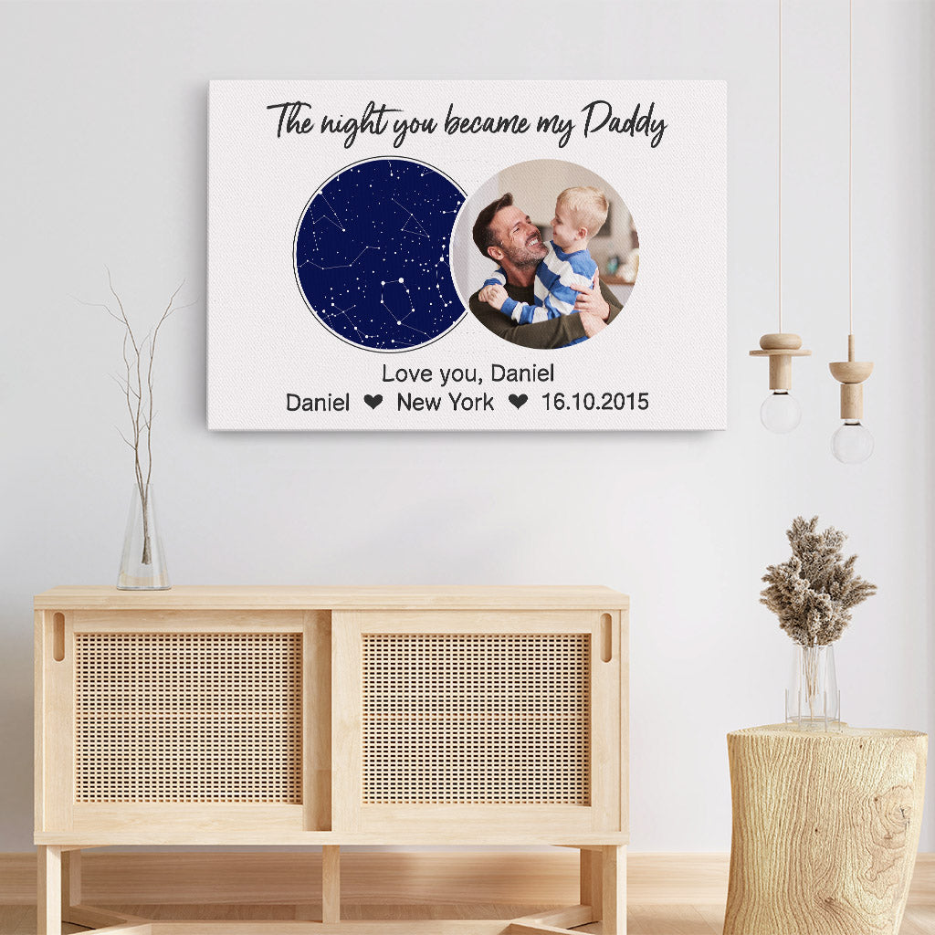 Personalized The Very Night You Became My Great Daddy Canvas