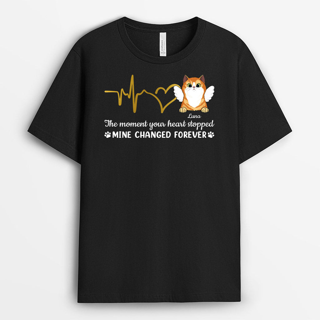 Personalized Moment Your Heart Stopped T-Shirt - Cat Memorial Gift