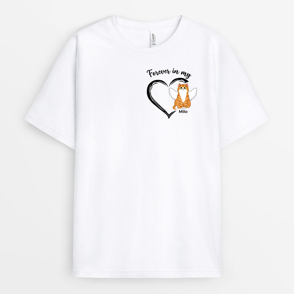 Personalized Forever In My Heart T-Shirt | Cat Memorial Gift